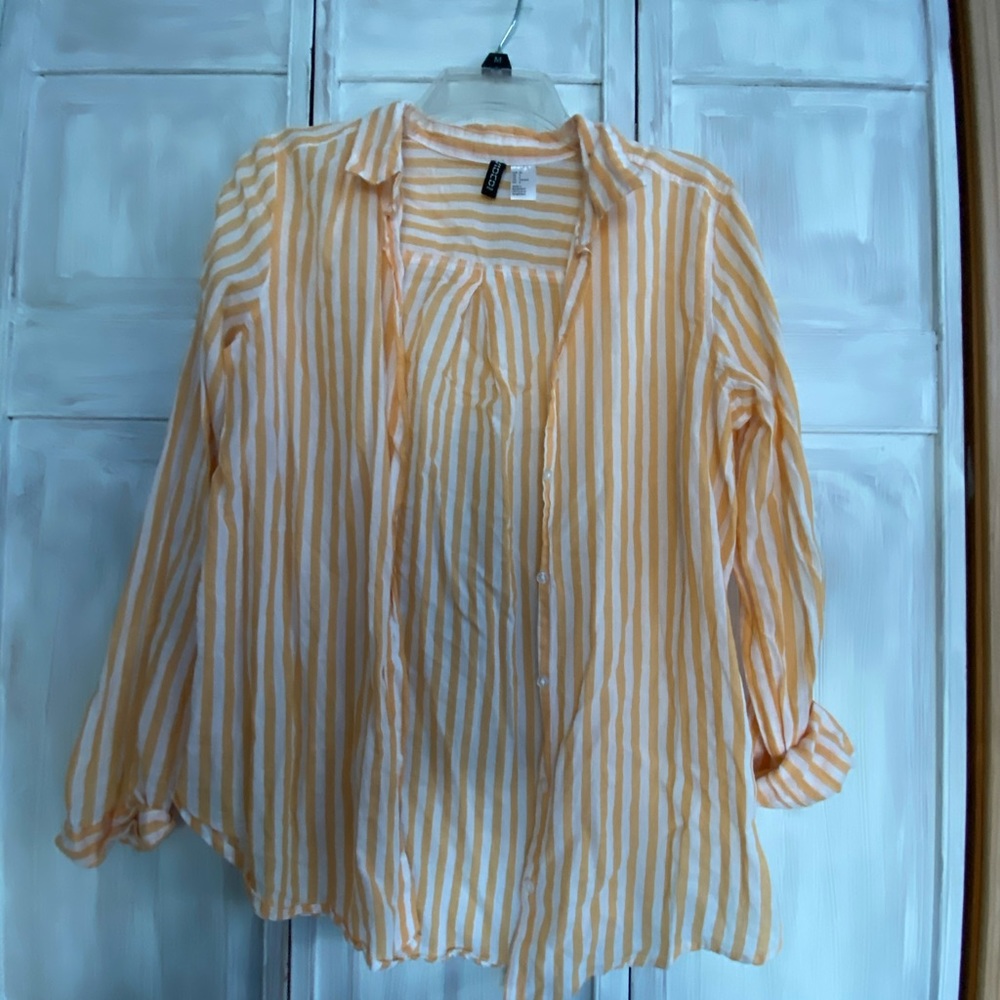 Yellow Striped Button Up